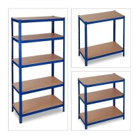 relaxdays Schwerlastregal 10026751_0 blau 90,0 x 45,0 x 180,0 cm