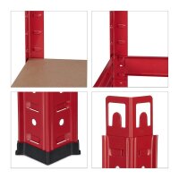 relaxdays Schwerlastregal 10026750_0 rot 90,0 x 45,0 x 180,0 cm