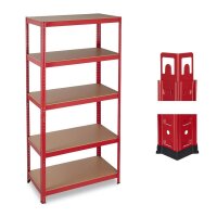 relaxdays Schwerlastregal 10026750_0 rot 90,0 x 45,0 x 180,0 cm