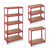 relaxdays Schwerlastregal 10026750_0 rot 90,0 x 45,0 x 180,0 cm