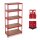 relaxdays Schwerlastregal 10026750_0 rot 90,0 x 45,0 x 180,0 cm