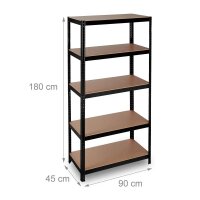 relaxdays Schwerlastregal 10026749_0 schwarz 90,0 x 45,0 x 180,0 cm