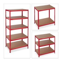 relaxdays Schwerlastregal 10026756_0 rot 90,0 x 60,0 x...