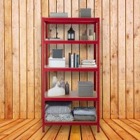 relaxdays Schwerlastregal 10026756_0 rot 90,0 x 60,0 x 180,0 cm