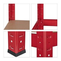 relaxdays Schwerlastregal 10026756_0 rot 90,0 x 60,0 x 180,0 cm