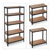 relaxdays Schwerlastregal 10026755_0 schwarz 90,0 x 60,0 x 180,0 cm