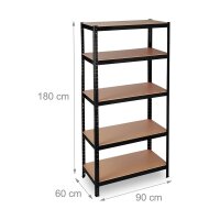 relaxdays Schwerlastregal 10026755_0 schwarz 90,0 x 60,0 x 180,0 cm
