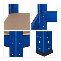 relaxdays Schwerlastregal 10026754_0 blau 90,0 x 60,0 x 180,0 cm