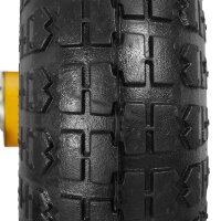 relaxdays Sackkarrenräder luftbereift schwarz, gelb Stahl Felgen, Achse 1,6 cm