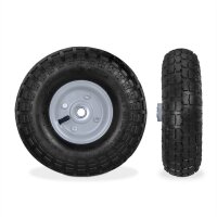 relaxdays Sackkarrenräder luftbereift schwarz, grau Stahl Felgen, Achse 1,6 cm
