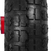 relaxdays Sackkarrenräder luftbereift schwarz, rot Stahl Felgen, Achse 1,6 cm