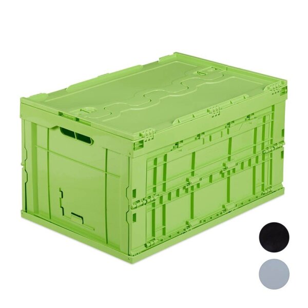 relaxdays Klappbox 60,0 l grün 58,5 x 39,5 x 32,5 cm, 1 St.