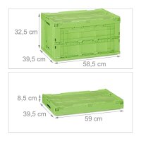 relaxdays Klappbox 60,0 l grün 58,5 x 39,5 x 32,5 cm, 1 St.