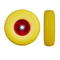 relaxdays Sackkarrenräder luftbereift gelb, rot Stahl Felgen, Achse 2,0 cm