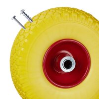 relaxdays Sackkarrenräder luftbereift gelb, rot Stahl Felgen, Achse 2,0 cm