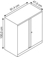 BISLEY Stahlschrank Essentials YECB09101S645 lichtgrau 1...
