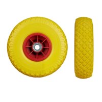 relaxdays Sackkarrenräder luftbereift gelb, rot Vollgummi Felgen, Achse 2,0 cm