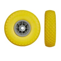 relaxdays Sackkarrenräder luftbereift gelb, grau Vollgummi Felgen, Achse 2,0 cm