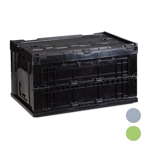 relaxdays Klappbox 60,0 l schwarz 58,5 x 39,5 x 32,5 cm, 1 St.