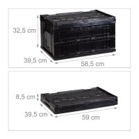 relaxdays Klappbox 60,0 l schwarz 58,5 x 39,5 x 32,5 cm, 1 St.