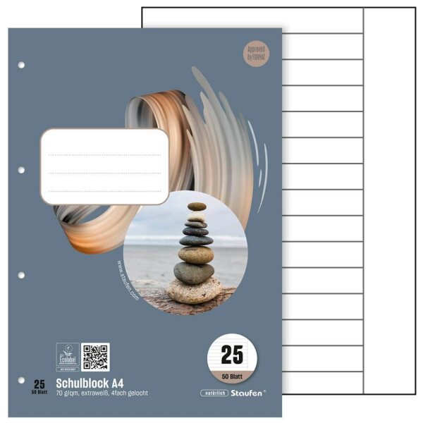 Staufen® Schulblock Style Lin25 DIN A4 liniert, 1 St.