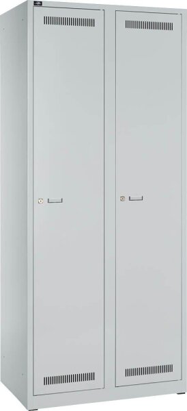 BISLEY LIGHT Spind lichtgrau GL08D1645, 2 Schließfächer 80,0 x 50,0 x 185,0 cm