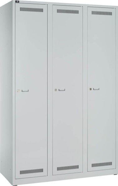 BISLEY LIGHT Spind lichtgrau GL12T1645, 3 Schließfächer 120,0 x 50,0 x 185,0 cm