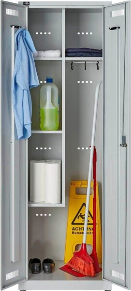 BISLEY LIGHT Putzmittelschrank GL06AZ-245 GL06AZ645 lichtgrau 4 Fachböden 60,0 x 50,0 x 185,0 cm, aufgebaut, 1 St.