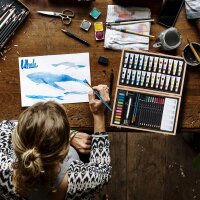 relaxdays Malkoffer farbsortiert, 1 Set