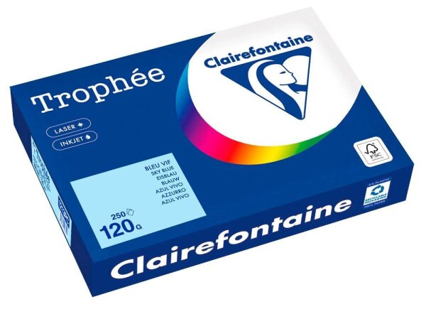 Clairefontaine Kopierpapier Trophée eisblau DIN A4 120 g/qm 250 Blatt