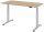 HAMMERBACHER VXDSM16 elektrisch höhenverstellbarer Schreibtisch eiche rechteckig, T-Fuß-Gestell silber 160,0 x 80,0 cm