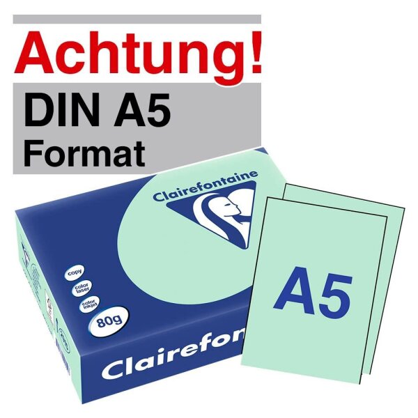 Clairefontaine Kopierpapier Trophée hellgrün DIN A5 80 g/qm 500 Blatt
