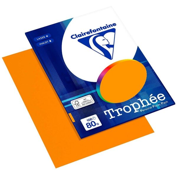 Clairefontaine Kopierpapier Trophée orange DIN A4 80 g/qm 100 Blatt