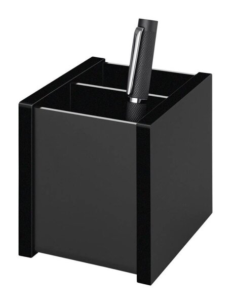 WEDO Stiftehalter Black Office schwarz Acryl 2 Fächer 8,3 x 10,0 x 9,6 cm