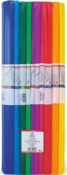 Werola Krepppapier standard farbsortiert 31 g/qm 10 Rollen