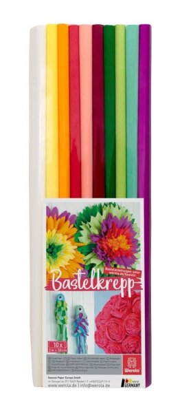 Werola Krepppapier Trend farbsortiert 31 g/qm 10 Rollen