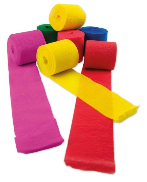 Werola Krepppapier Dekobänder farbsortiert 38 g/qm 10 Rollen