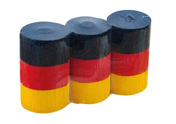 Werola Krepppapier Dekobänder Deutschland farbsortiert 38 g/qm 3 Rollen