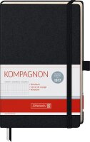 BRUNNEN Notizbuch KOMPAGNON DIN A4 kariert, schwarz Hardcover 192, davon 16 zum Heraustrennen Seiten, 1 St.