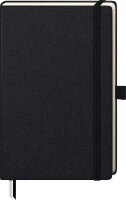 BRUNNEN Notizbuch KOMPAGNON ca. DIN A5 kariert, schwarz Hardcover 192, davon 16 zum Heraustrennen Seiten, 1 St.