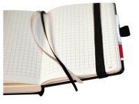 BRUNNEN Notizbuch KOMPAGNON ca. DIN A5 kariert, schwarz Hardcover 192, davon 16 zum Heraustrennen Seiten, 1 St.
