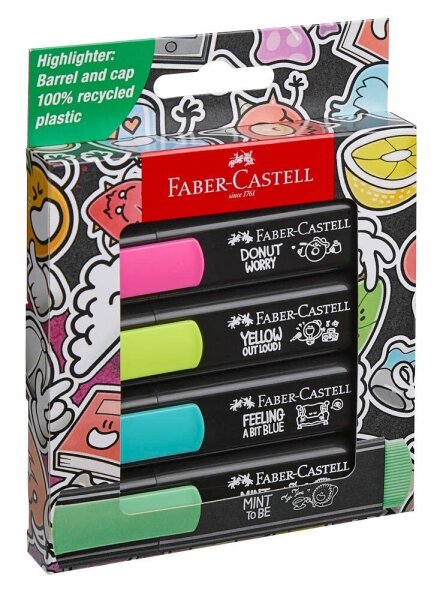 FABER-CASTELL Graffiti Textmarker farbsortiert, 4 St.  ( 254690 )