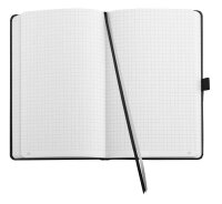 BRUNNEN Notizbuch KOMPAGNON ca. DIN A6 kariert, schwarz Hardcover 192, davon 16 zum Heraustrennen Seiten, 1 St.