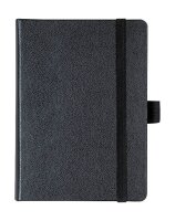 BRUNNEN Notizbuch KOMPAGNON ca. DIN A6 kariert, schwarz Hardcover 192, davon 16 zum Heraustrennen Seiten, 1 St.