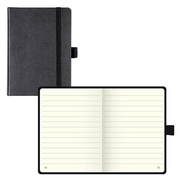 BRUNNEN Notizbuch KOMPAGNON ca. DIN A6 liniert, schwarz Hardcover 192, davon 16 zum Heraustrennen Seiten, 1 St.