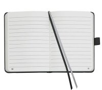 BRUNNEN Notizbuch KOMPAGNON ca. DIN A6 liniert, schwarz Hardcover 192, davon 16 zum Heraustrennen Seiten, 1 St.