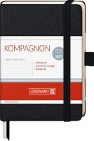 BRUNNEN Notizbuch KOMPAGNON ca. DIN A6 liniert, schwarz Hardcover 192, davon 16 zum Heraustrennen Seiten, 1 St.