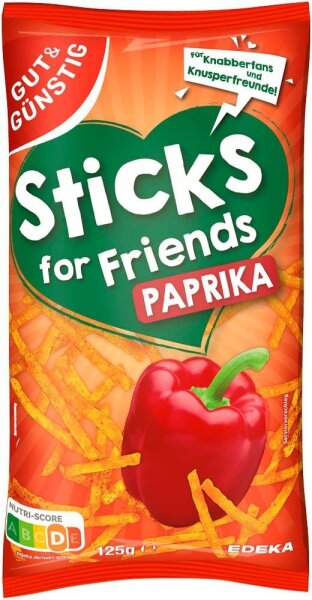 GUT&GÜNSTIG Sticks Paprika Chips 125,0 g  ( 5900096007 )