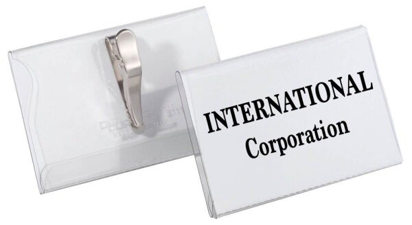 DURABLE Namensschilder mit Krokoklemme 9,0 x 5,4 cm, 25 St.