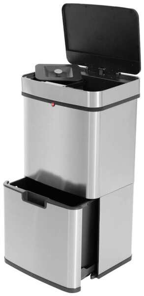 Hailo Öko Vario XL Mülleimer 50,0 l silber, schwarz, 1 St.